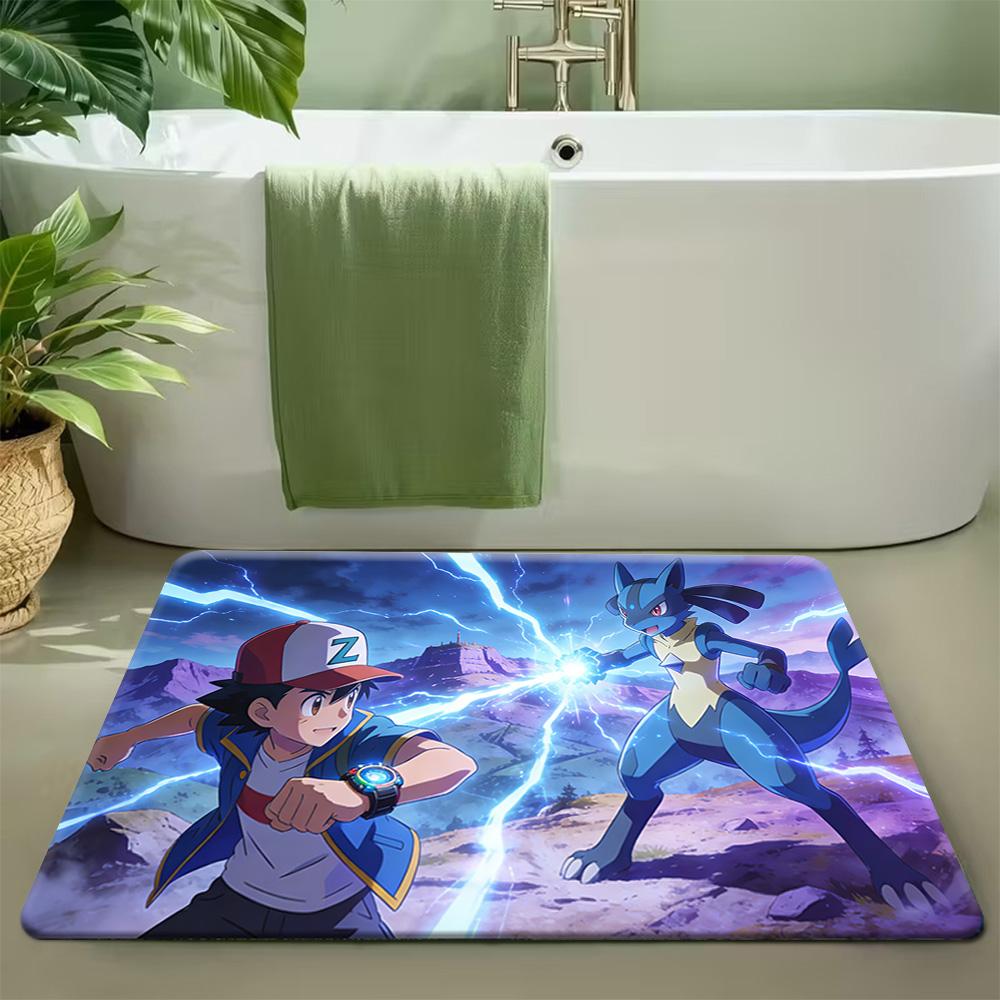 

Pokemon Gengar in Traditional Chinese Ink Wash Style Print Non-slip Doormat, Soft Absorbent Floor Rug for Home Decor 40cm x 60cm
