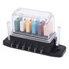 Fuse Block 6 Way ATC ATO Recoverable Current Marine Fuse Block Panel 5A 10A 15A 20A 25A 30A 28VDC with Cover