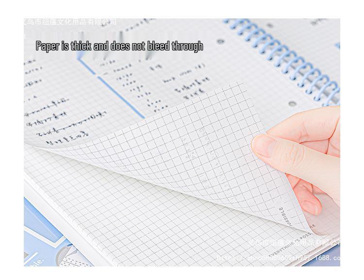 A4 Spiral Loose-Leaf Notebook for Junior High Students - Error Correction & Note-Taking, 2025 Japanese/Korean Style