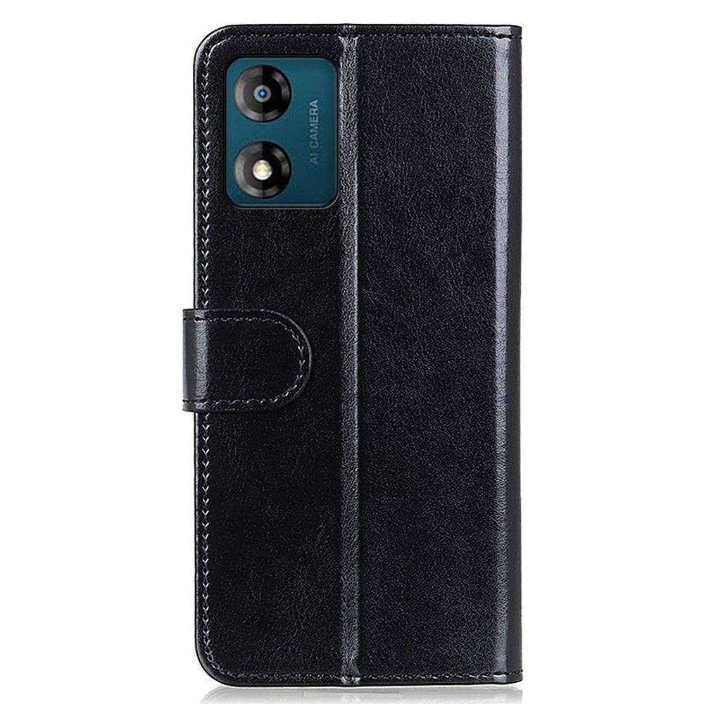 Phone Wallet Case for Motorola Moto E13 4G Crazy Horse Texture PU Leather Stand Protective Phone Cover