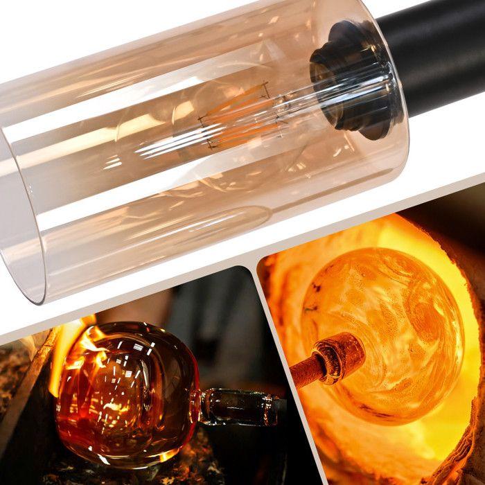 Lampe suspendue - NETTLIFE - 3 lumières - Fer et verre - Culot E27 - Style scandinave