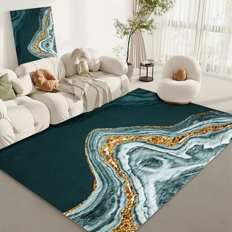 Green Mori Abstract Living Room Carpet Bedroom Study Full Floor Mat Home Decor Modern High Touch Office Carpet Home Decoration
