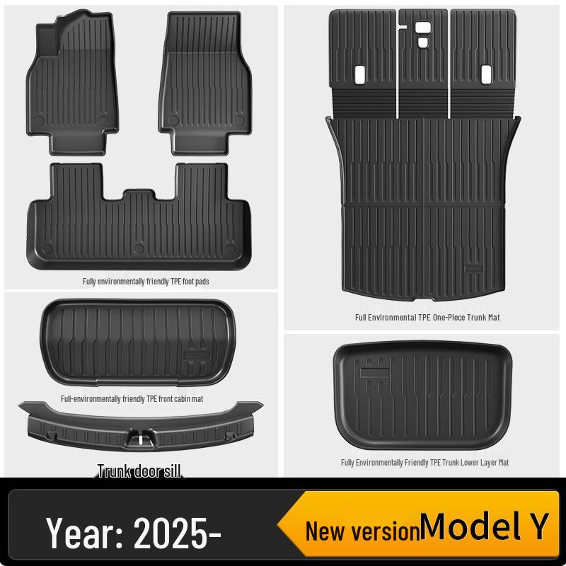Tesla Model Y Eco-Friendly All-Weather TPE Floor & Trunk Mats.