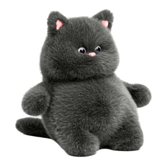 Medium Gray Simulation Cat Plush Doll - Soft and Cuddly Home Decor