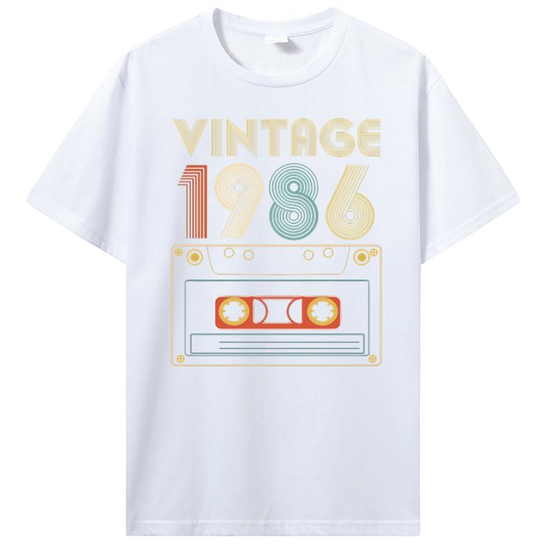 New Men T-shirt Vintage 1985 1986 1987 1988 1989 Tshirt Women T Shirt Men Cotton Tees Hip Hop Harajuku Streetwear