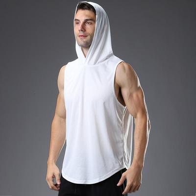 Sommer-Fitnessweste mit Kapuze für Jungen, Herren, Basketball, Lauftraining, lockere, schnell trocknende, atmungsaktive Weste, Sportweste in Übergröße, Europa und die USA