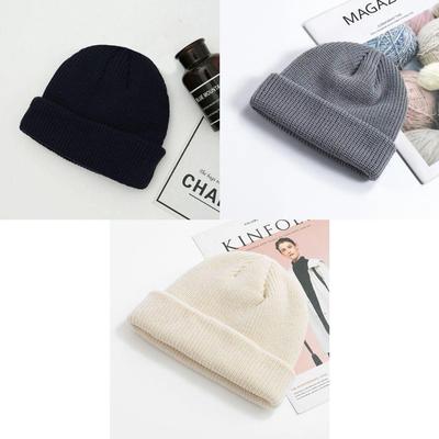 Women's Winter Daily Plain Wool Fabric Simple Short Beanie Hat