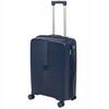 Walizka średnia ciemnoniebieska - podróżna, na kółkach, elegancka, funkcjonalna i pojemna wowbag 7918 m dark blue