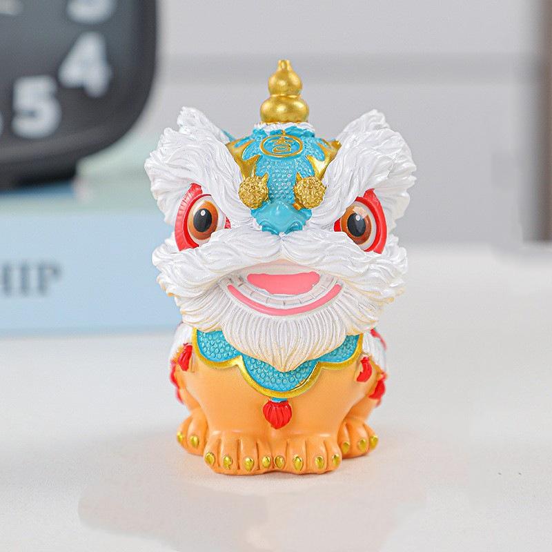 1 Stück festliche Löwentanz-Dekoration im chinesischen Stil für Schreibtisch, Wohnzimmer, TV-Schrank, Weinschrank, Eingangsbereich, hochwertiges Ambiente, elegant