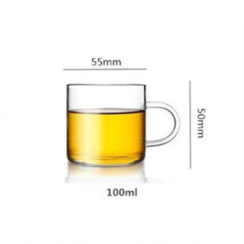 100ml 12er Set Chinesischer Stil Wasserbecher mit Henkel Teeverkostungsbecher Transparent Kung Fu Teebecher Geeignet für Familienfeiern