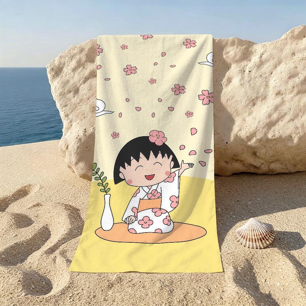 Cartoon Cute C-chibi M-maruko Chan Towel Towels For Beaches Yoga Studios Gyms Hot Springs Swimming Pools And Picnics