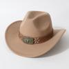 Cappello da cowboy western unisex unico con tesa arrotolata e sommità a forma di cuore, adatto per autunno e inverno