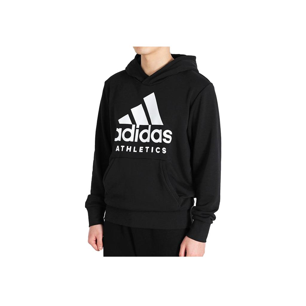Adidas Solid Color Logo Print Hoodie Men Hoodies Black BR4747