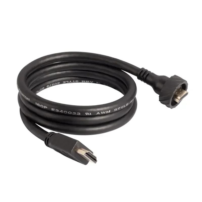 LH20 Industrial Waterproof Male Aviation Plug 1m Extension Cable Wire HDMI2.0 Connector HdmI-compatible High 4k HD Data Adapter