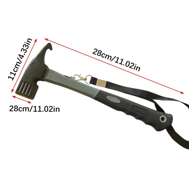 Heavy Duty Camping Hammer Carbon Steel Claw Hammer for Outdoor Tent Ergonomic Grip Camping Hammer Outdoor