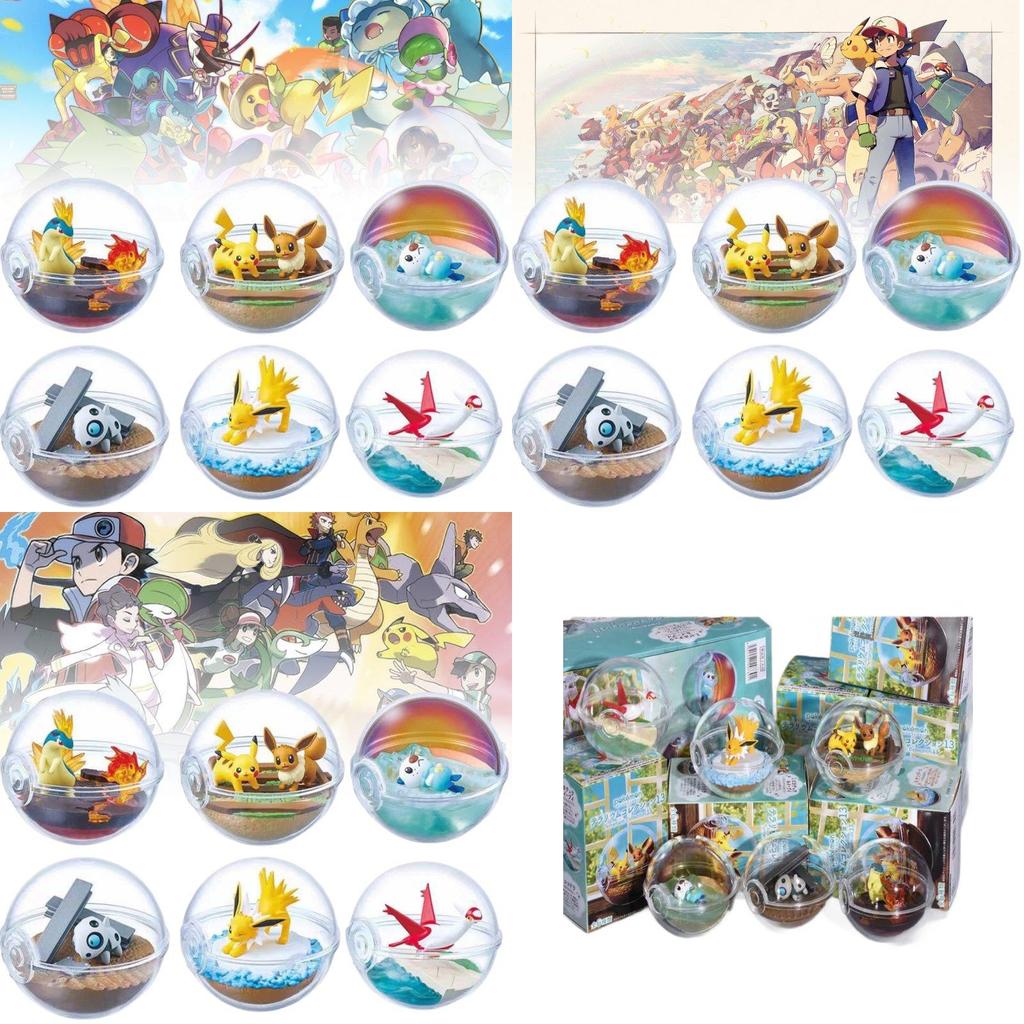 Charming Pokemon 6pcs Poke Ball Toy Doll Models For Unique Tabletop Decoration