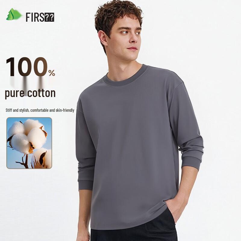Men's Heavyweight 100% Cotton Long Sleeve T-Shirt