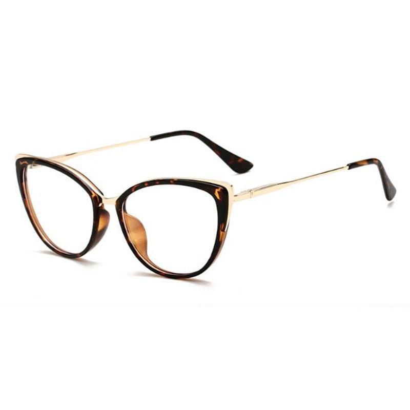 Cat Eye Spectacle Women Transparent Frame Optical Eyewear Myopia Glasses Diopter 0 -0.5 -0.75 -1.0 -2.0 -2.5 -3.0 To -6.0