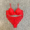 European and American lace sexy steel ring bra gathering adjustment type closed breast underwear women's thin bra