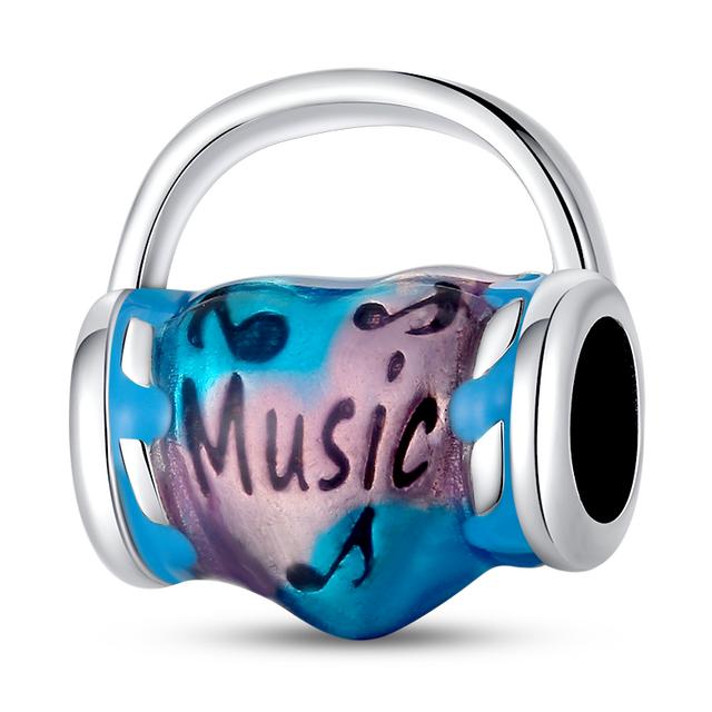 Charms 925 Originales Silver Rainbow Horse Series Charm Music Earphone Charm Fit 925 Original Bracelet Women Jewelry 