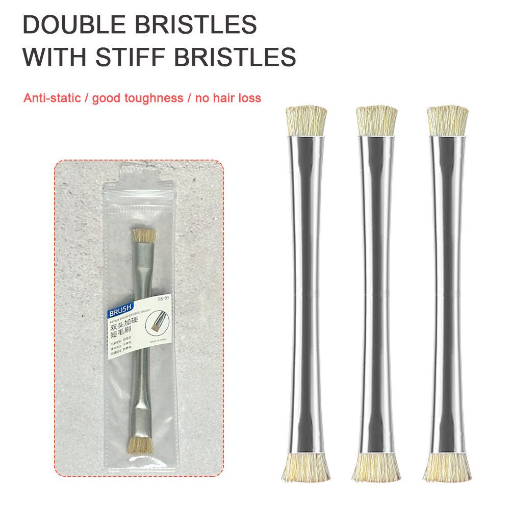 Dual-Head Hog Bristle Brush for Mobile Motherboard and Solder Cleaning