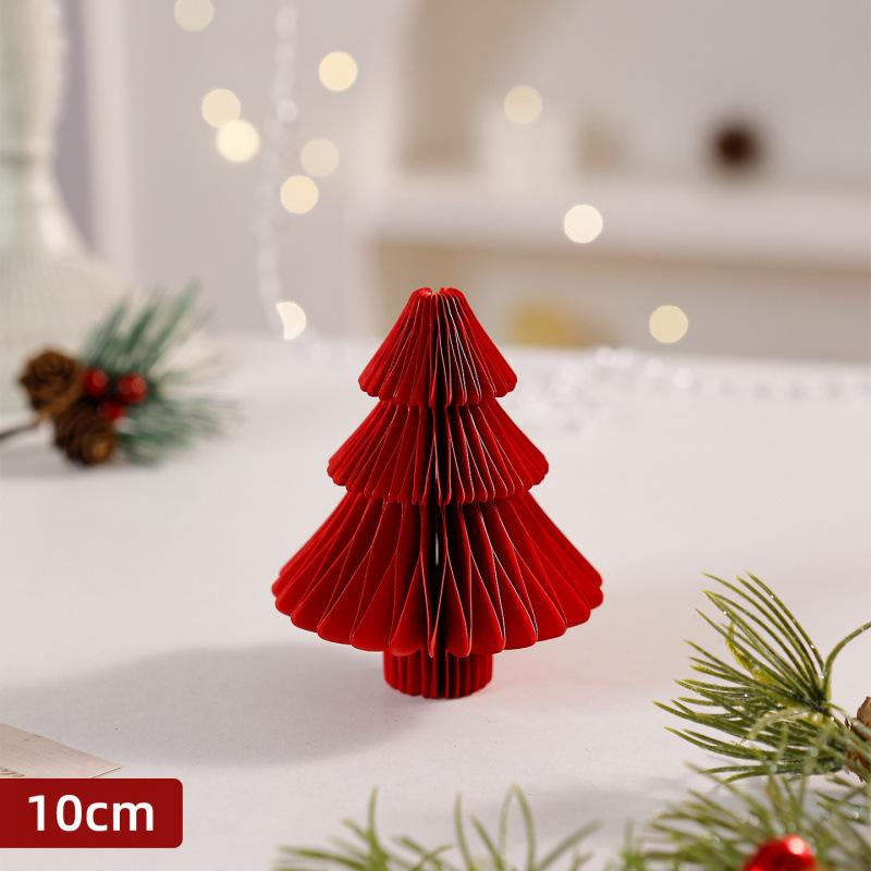 Christmas Decorations Three-dimensional Honeycomb Paper Folding Small Christmas Tree Desktop Ornaments Window Atmosphere Scene Layout