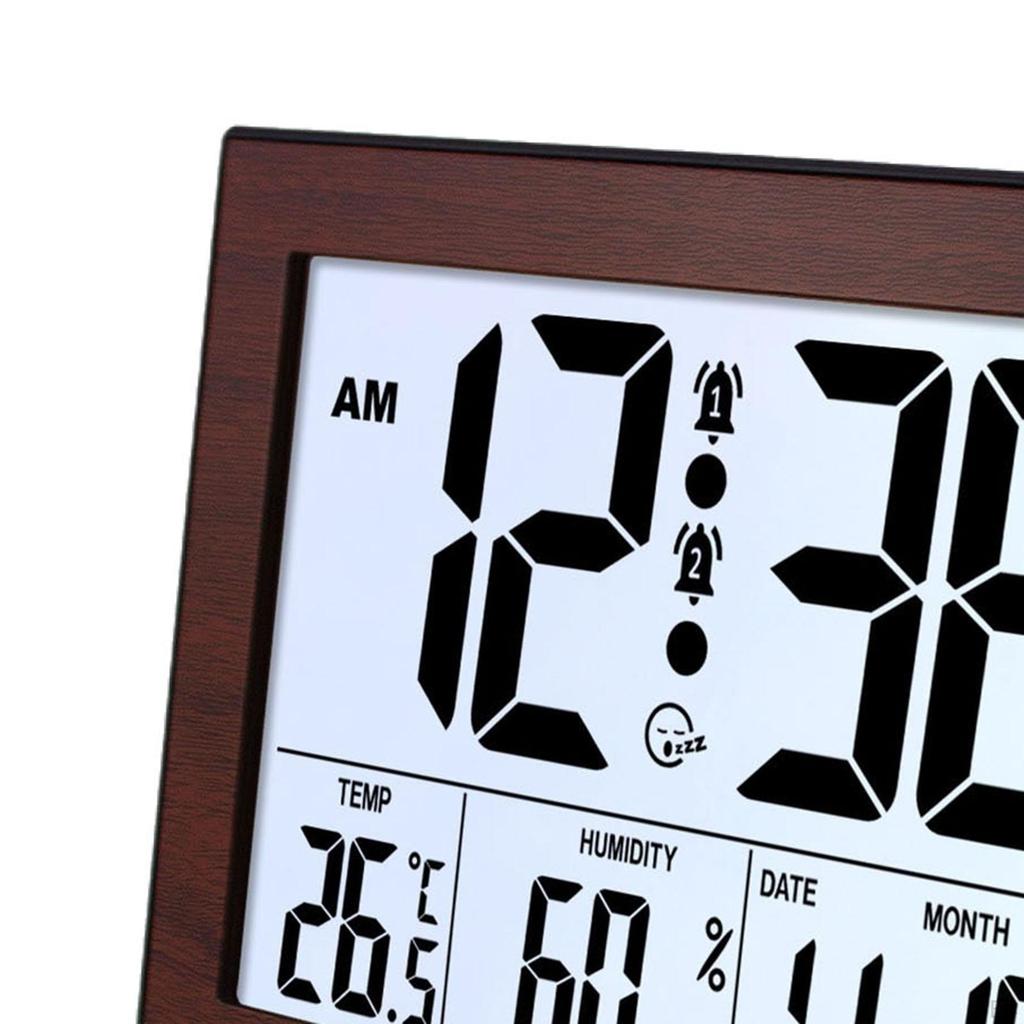 Digital Alarm Clock Bedside Table Timepiece Large Display Versatile Night Light Double Alarms Desk