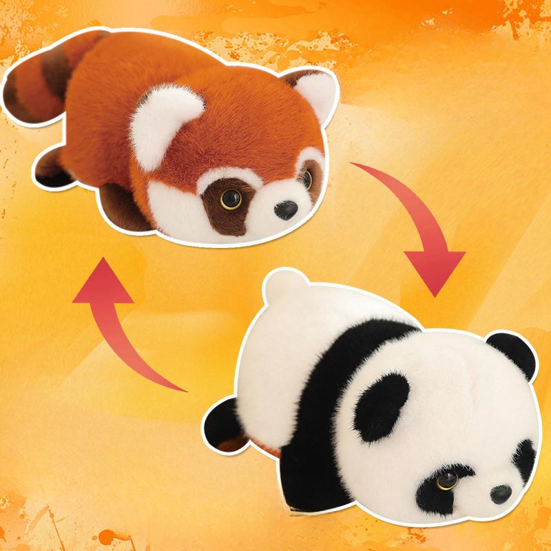Cute Flip Panda Transformed Into A Little Panda Doll Plush Toy Fun Doll Girl's Children's Day Gift