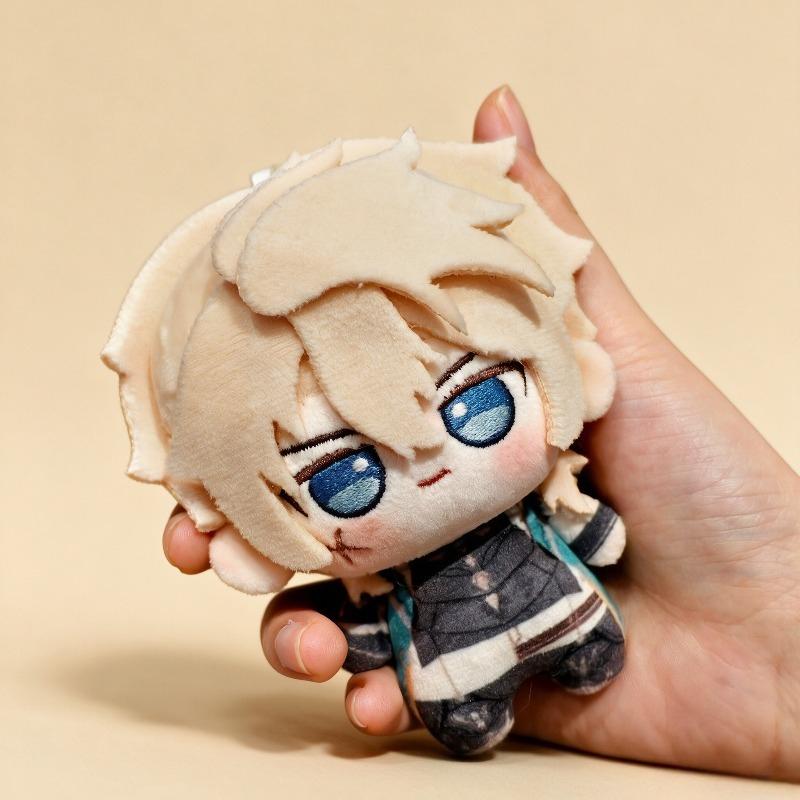 New Cute Genshin Impact Varka 10cm Mini Cotton Plush Doll Mondstadt Knight Captain Anime Game Backpack Pendant Collectible Soft Gift for Genshin Fans