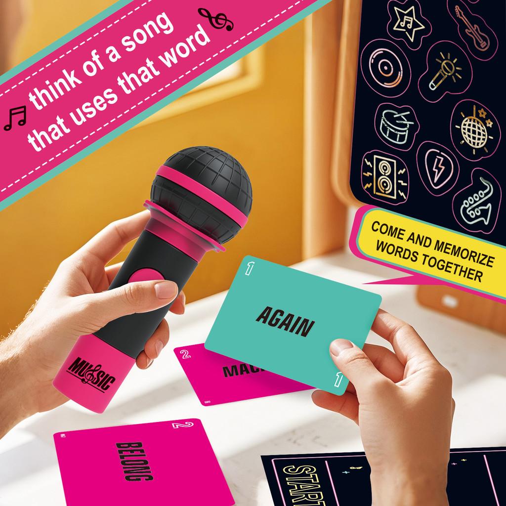Microphone Singing Karaoke Game Answer Cards Family Interactive Game Tabletop