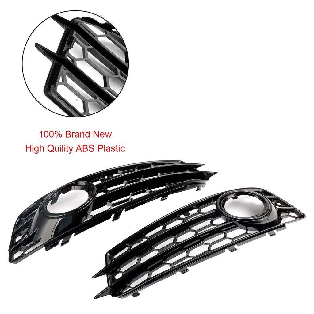 Honeycomb Front Bumper Fog Light Grill Cover 8P0807682 8P0807681 Fit for A3 8P S-Line 2009-2012