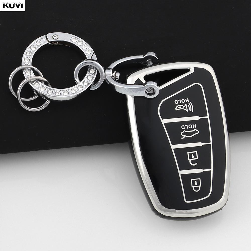 For Hyundai Grandeur Hg Sedan Genesis G80 Santa Fe 3Dm Grand Santafe Ix45 Equus Azera Tpu Remote Key Case Cover Fob Holder