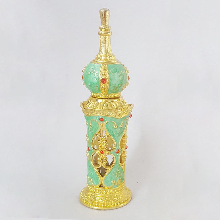 12ml Arabian Palace Style Glass Perfume Bottle, Embroidery Pattern Essential Oil Container, Middle East Design