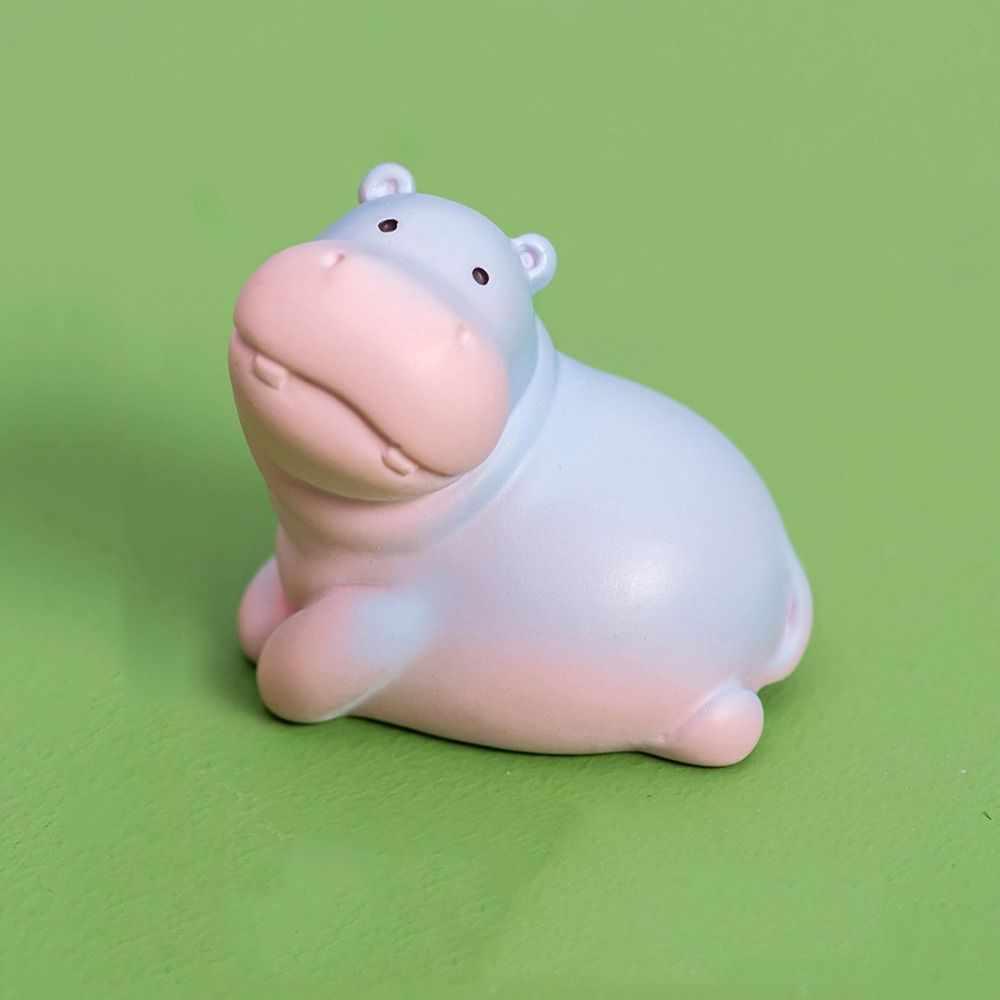 Q-like pear-shaped design Resin Hippo Statue Miniature Figure 6 options available Hippopotamus Figurines Cartoon Style