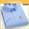 Cotton 5xl Mens Short 100 Sleeve Shirt Oxford Summer High Quality With Pockets Casual Wear Free Breathable Slim Fit