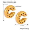 New Geometric Hollow C-Shaped Hollow Ear Clips Titanium Steel Plated 18K Gold Dripping Oil Smooth Design Earrings Versatile Jewelry Women