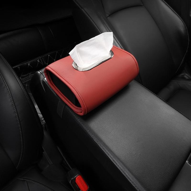 Porta Fazzoletti per Auto, Copertura Scatola Fazzoletti in Pelle PU per Sedile Posteriore Auto, Perfetto per l'Organizzazione e gli Usi Quotidiani