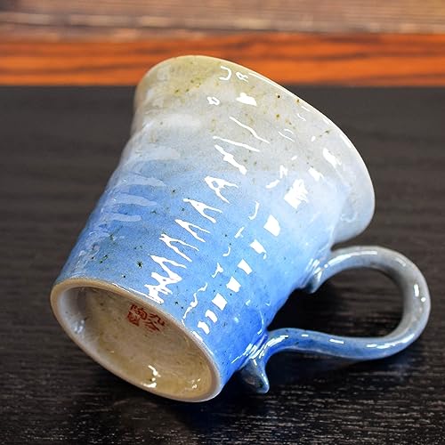 Waza no Kura Stilfull Mugg i Kutani-porslin, Glaserad Blå, Lyxmärke, Tillverkad i Japan, Födelsedagspresent