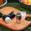 2pcs Camping Seasoning Bottle Small Pepper Shaker With Lid Stainless Travel Salt Container With Storage Bag For Outdoor Cooking