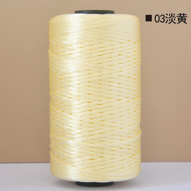 Mercerized Cotton Linen Light Body Ice Silk Flat Belt Wool Hand-Woven Crocheted Diy Hook Bag Hat Seat Cushion Hollow Thread