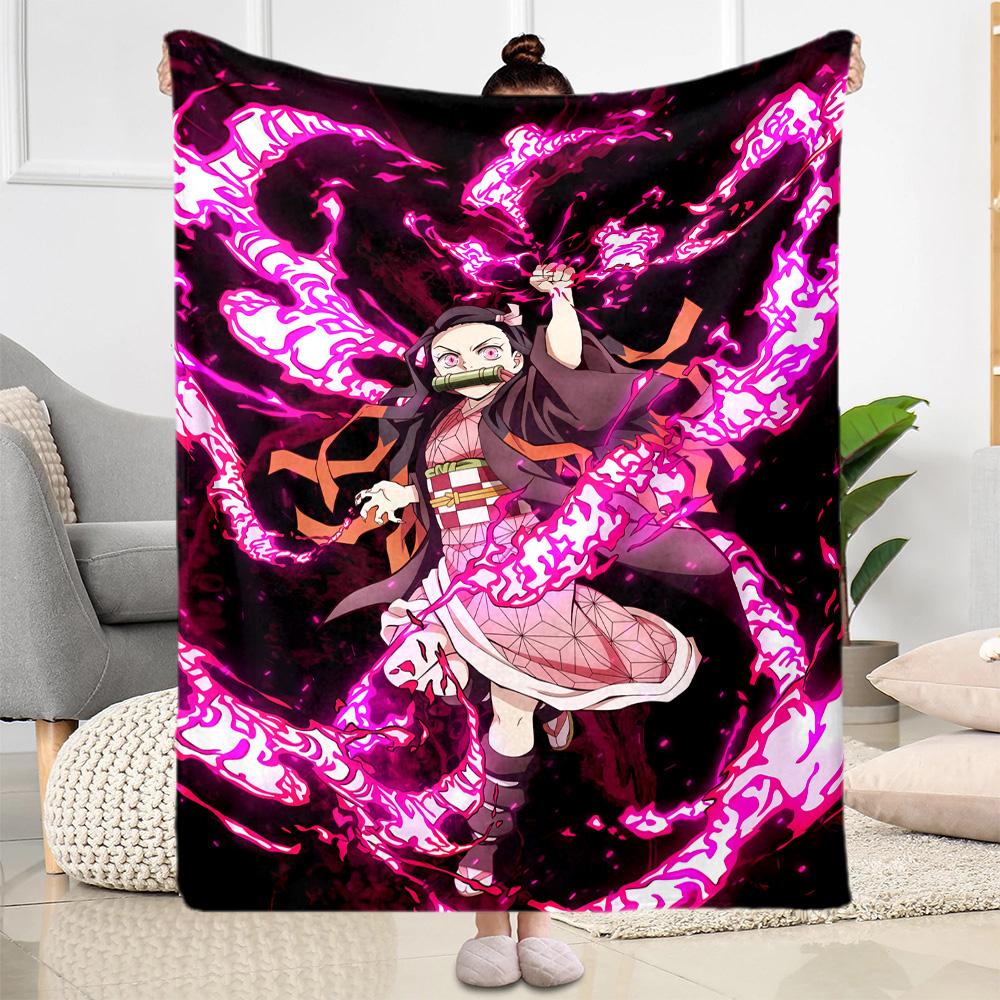 Nezuko Kamado's Journey Blankets Are Suitable for Living Rooms,making Them an Ideal Choice for Outdoor Travel and Gifts.