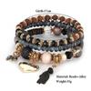 Boho Perlenarmreifen für Damen Herz Kristall Armband Mehrlagiger Quastenanhänger Armband Schmuck