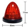 Customize 24V Truck LED Side Marker Lamps with Crystal 16 Universal Cutout, LEDs, Fit, Yellow/Red/White/Amber (6 Red)