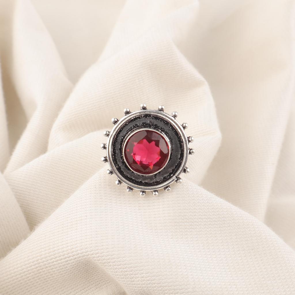 Pink Rubellite Gemstone Jewelry, 925 Sterling Silver Ring, Handmade Charming Ring, Bohemian Rubellite Earring For Grandma Gift