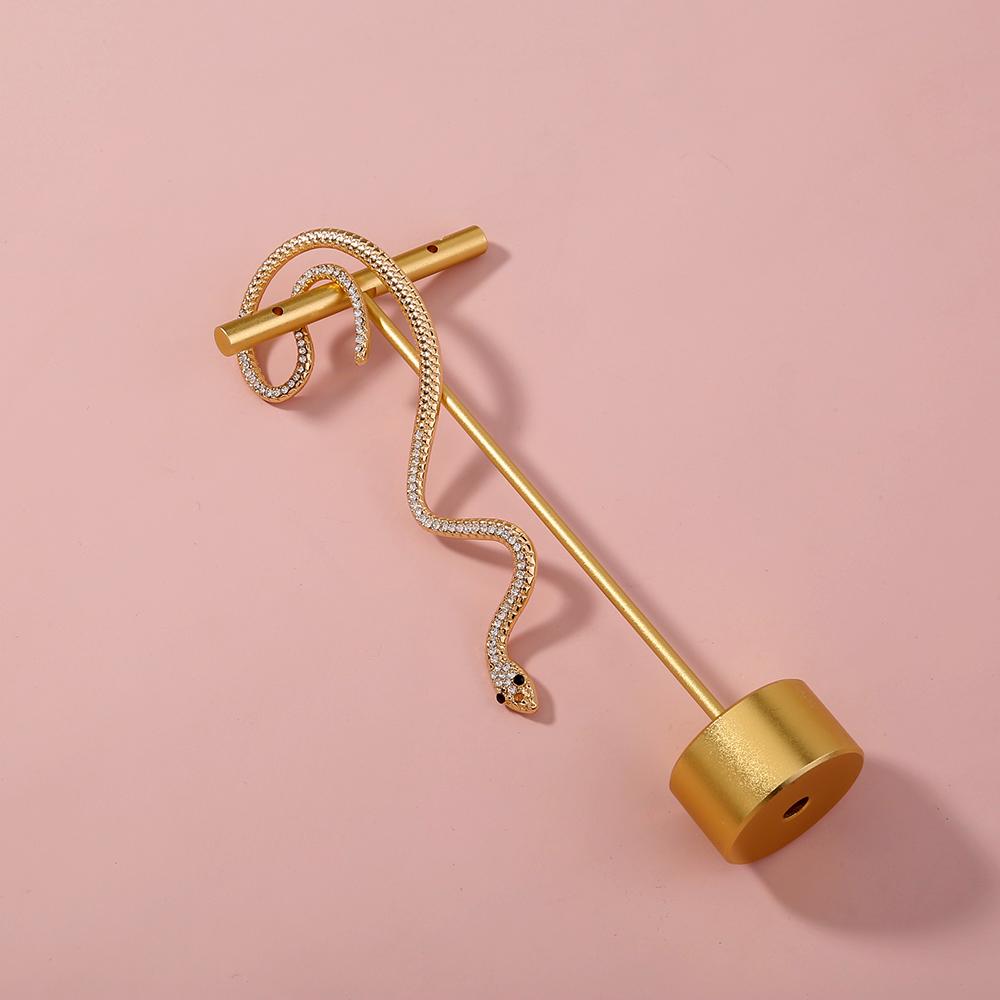 Bisaer Elegant Snake Shape Stud Earrings for Women Fashion Jewelry