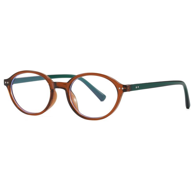 Retro Style Oval Frame Blue Light Blocking UV Protection Glasses