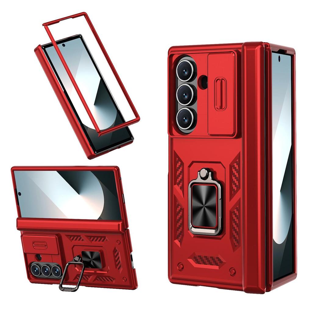 Samsung Z Fold Phone Case - Compatible with Fold7/6/5, Lens & Hinge Protection, Flip Cover with Ring Holder