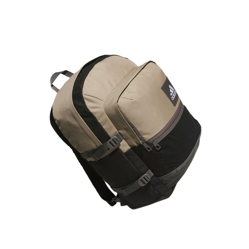 Adidas Logo Zip Closure Polyester Medium Backpack Unisex Backpacks Khaki Black IW9801