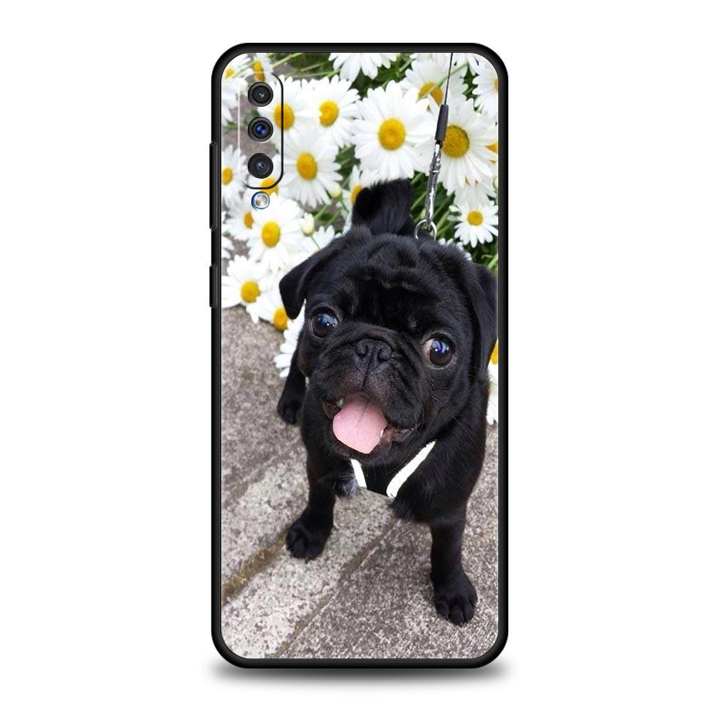 Cute Pug Dog Phone Case For Samsung A54 A52 A24 A14 A50 A70 A10 A30 A40 A20S A20E A06 A02S A12 A22 A34 A42 A32 5G A04s A16 Cover