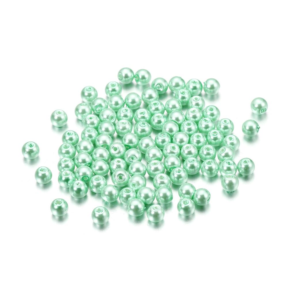 50-100Pcs 4/6/8mm Round Glass Bead Imitation Pearl Beads for DIY Earrings Necklace Jewelry Making Findings Accessories